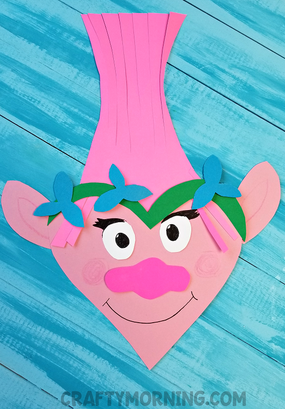 Heart Poppy Trolls Valentine Craft