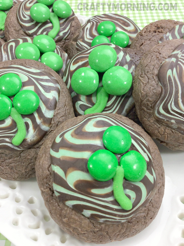 Shamrock Mint Chocolate Cookies
