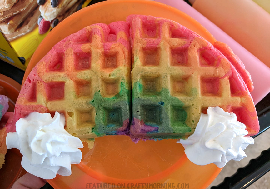Rainbow Waffles for St. Patrick’s Day