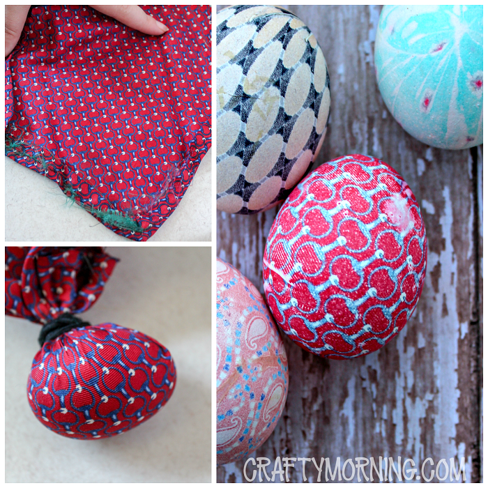Silk Dyed Easter Eggs Using a Tie