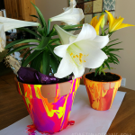 Paint Drip Flower Pots