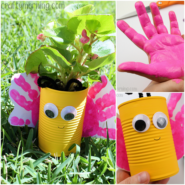 Tin Can Butterfly Planters