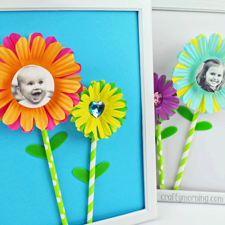 Cupcake Liner Photo Flower Frames