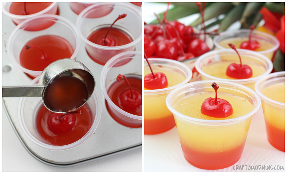 Pineapple Upside Down Cake Jello Shots
