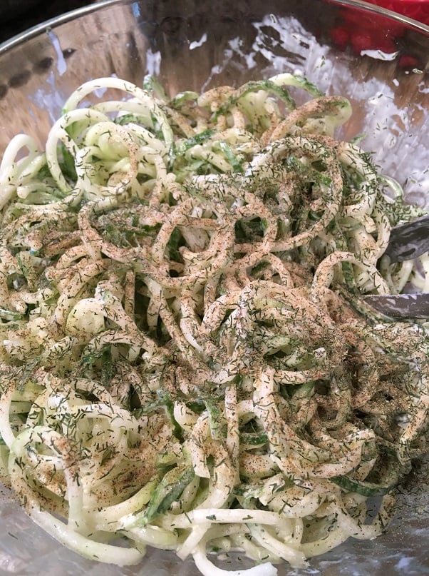 Spiralized Cucumber Salad