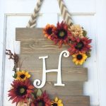 Wood Sunflower Door Hanger