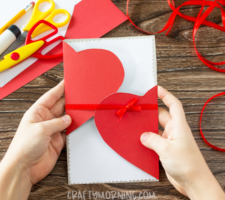 DIY Folded Valentine Heart Card