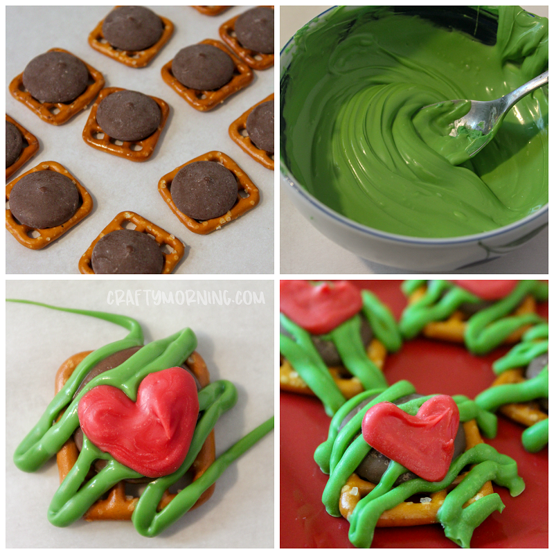 Grinch Pretzel Bites