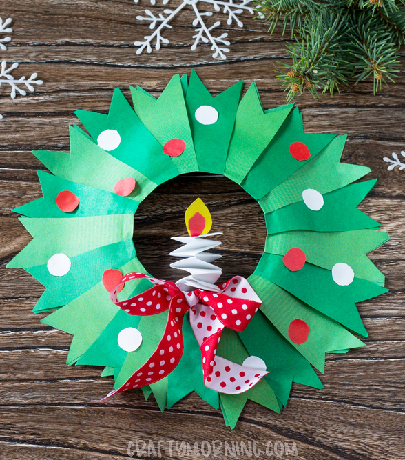 Paper Plate Christmas Wreath Craft