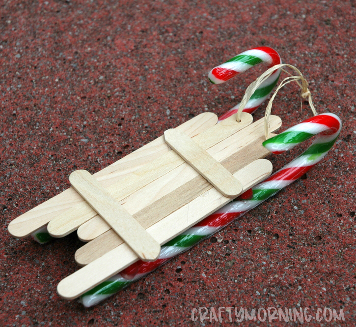 Popsicle Stick Sled Ornament