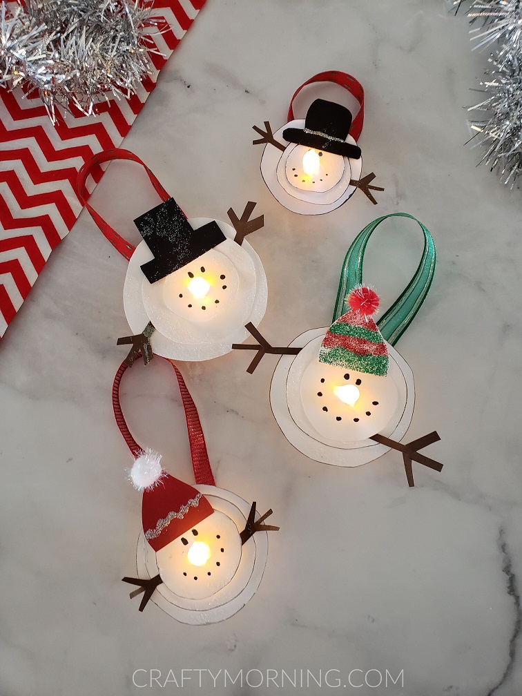 Melted Snowman Tea Light Ornaments