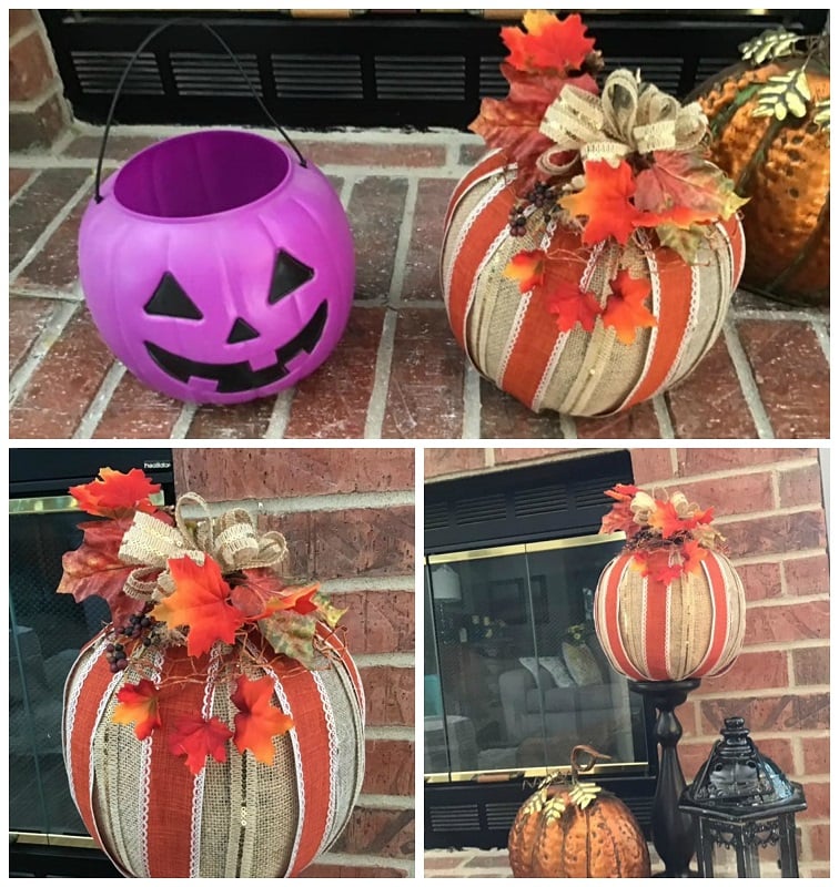 Make a Chic Burlap Pumpkin from a $1 Bucket