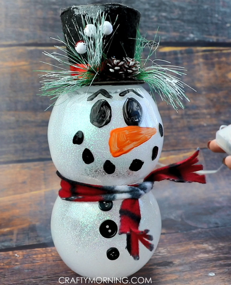 Lighted Fish Bowl Snowman Crafty Morning
