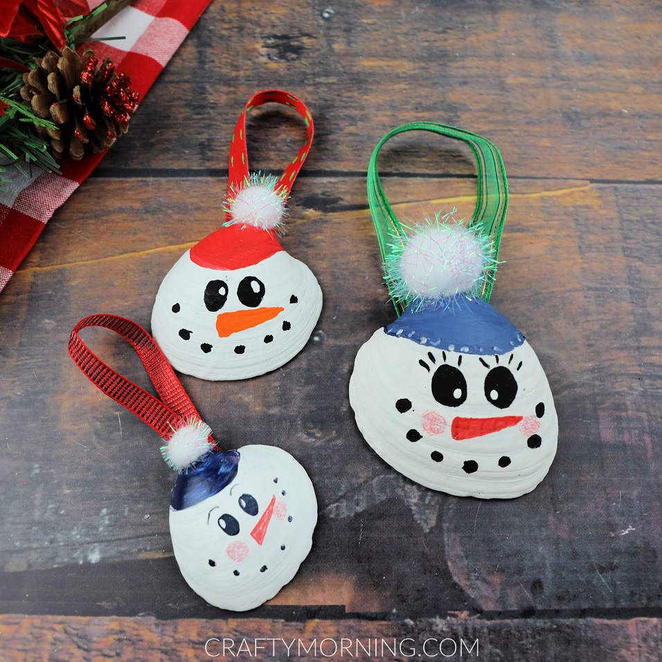 Snowman Seashell Ornaments