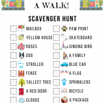 Neighborhood Scavenger Hunt Game Sheet