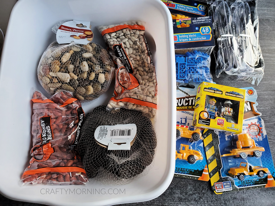 Dollar Tree Construction Sensory Bin Crafty Morning