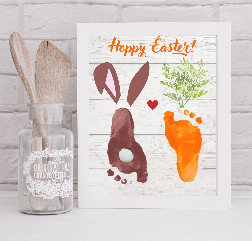 Easter Footprint Bunny and Carrot Craft