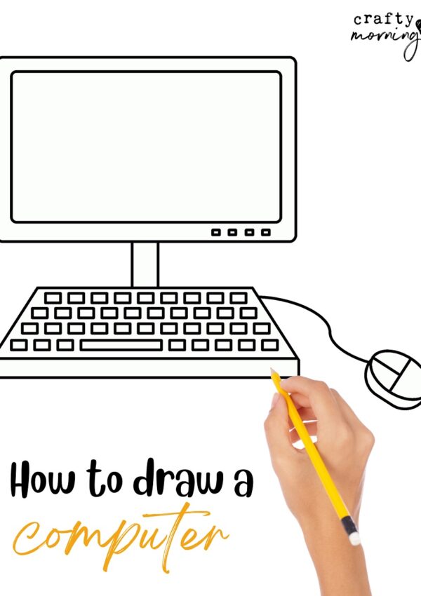 How to Draw a Computer – Step by Step Printable