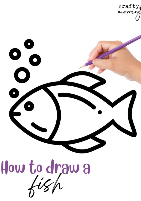 Easy Fish Drawing- Step by Step Printable
