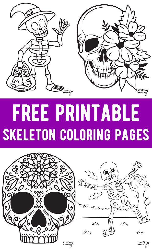 skeleton coloring pages