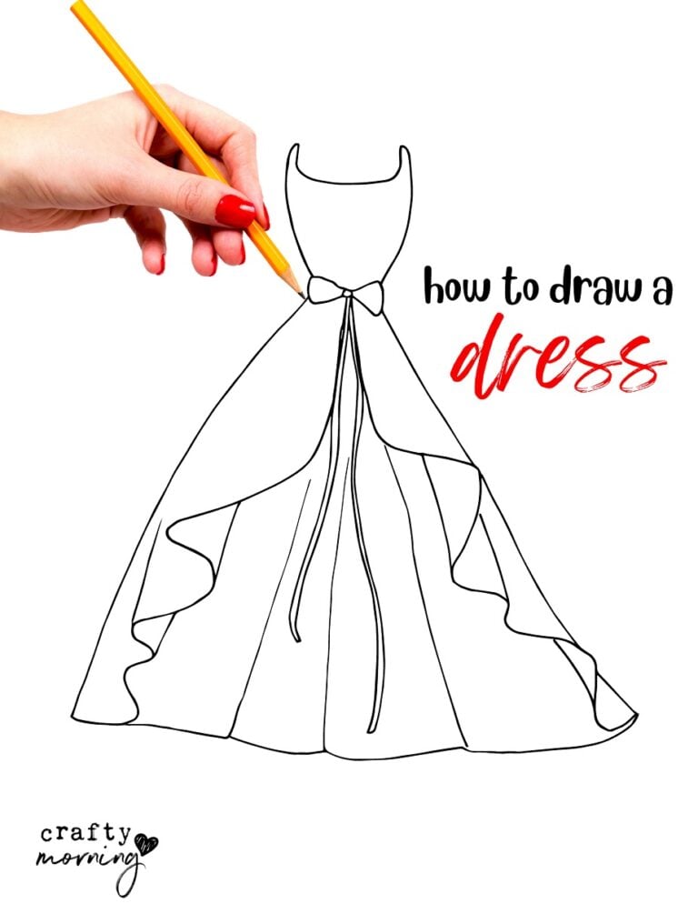 How to Draw a Dress (Easy Step by Step Printable) - Crafty Morning