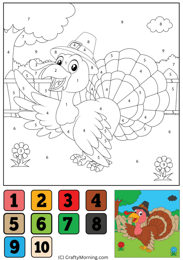 Thanksgiving Color by Number (Free Printables)