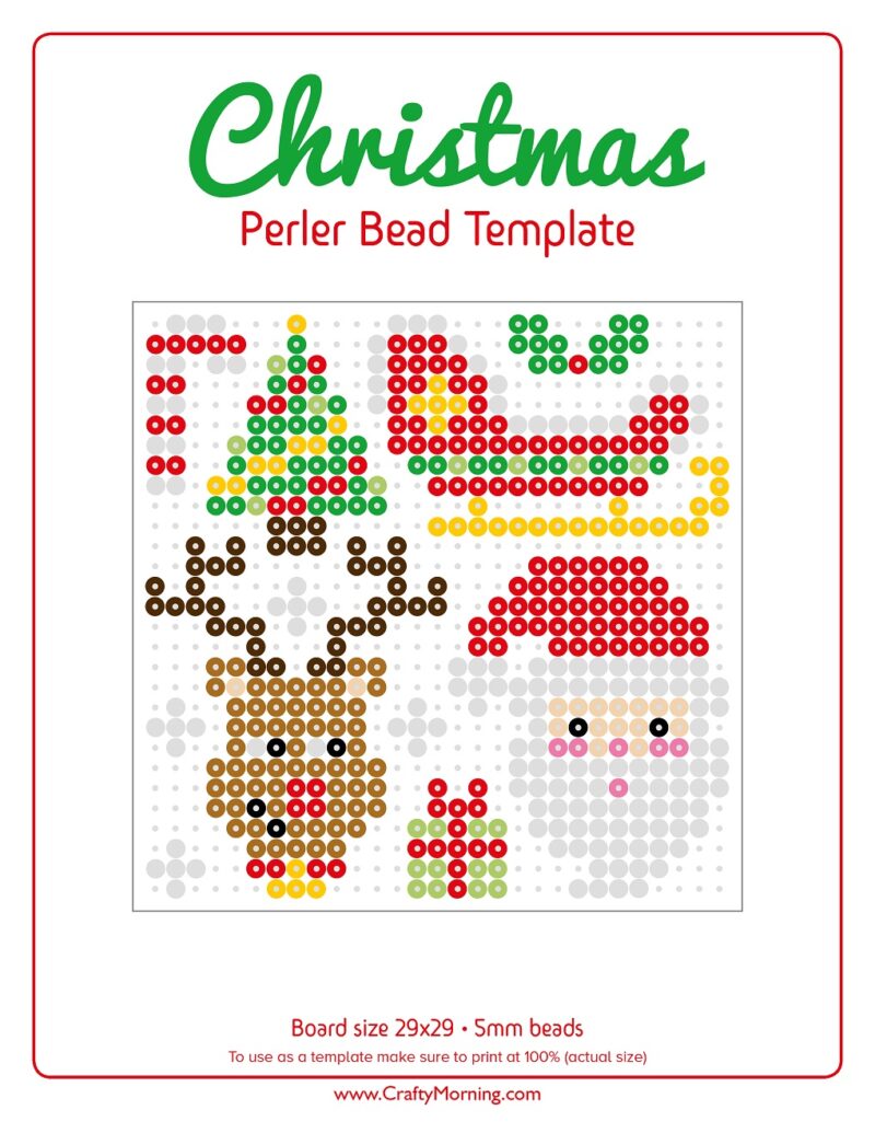 Free Christmas Perler Bead Patterns Crafty Morning