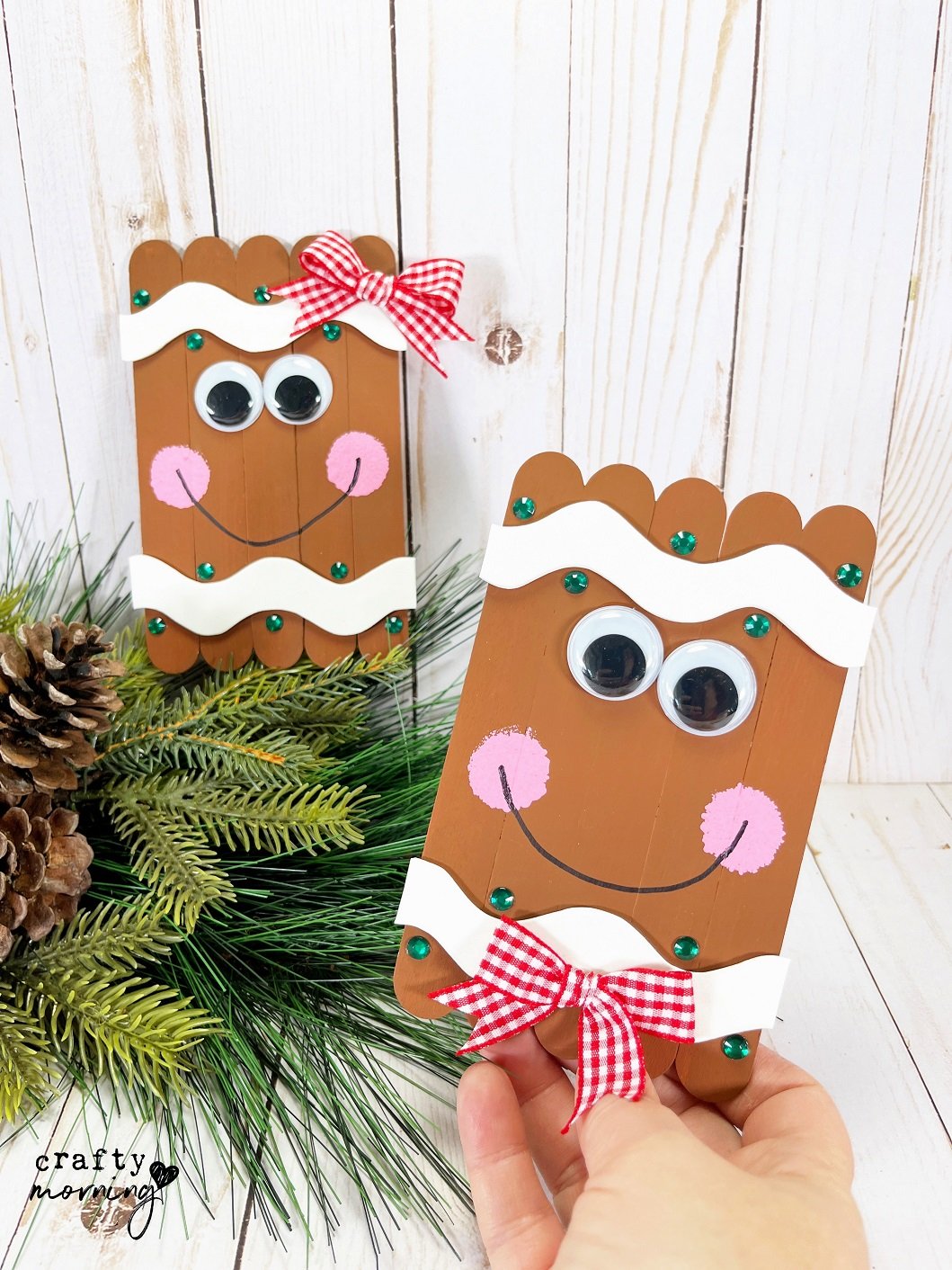 Popsicle Stick Gingerbread Men Craft
