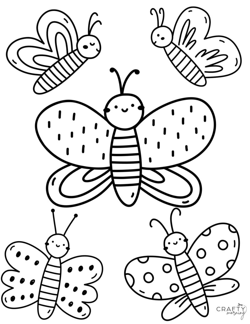 Free Butterfly Coloring Pages to Print - Crafty Morning