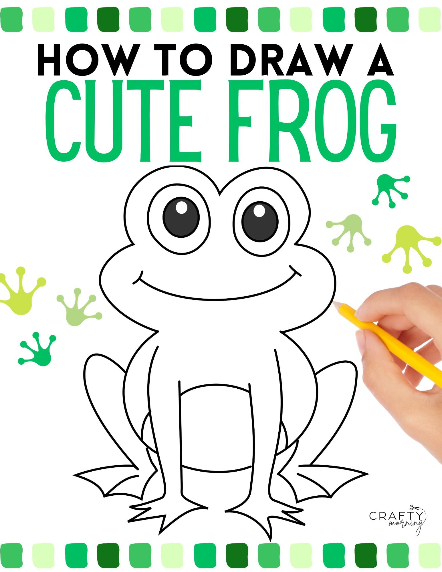 Cute Frog Drawing (Step by Step How to Draw)