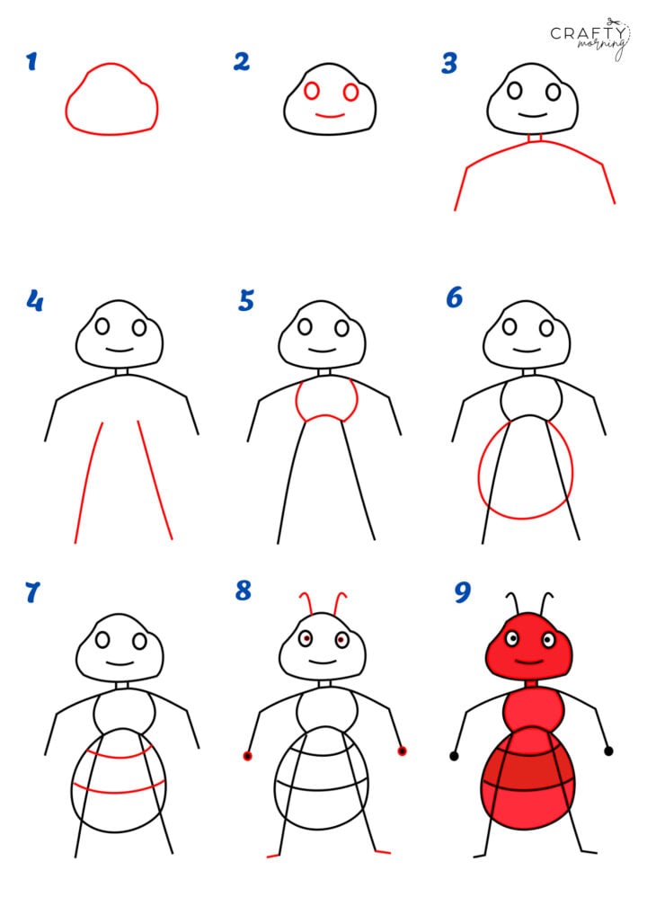 How to Draw an Ant - Crafty Morning