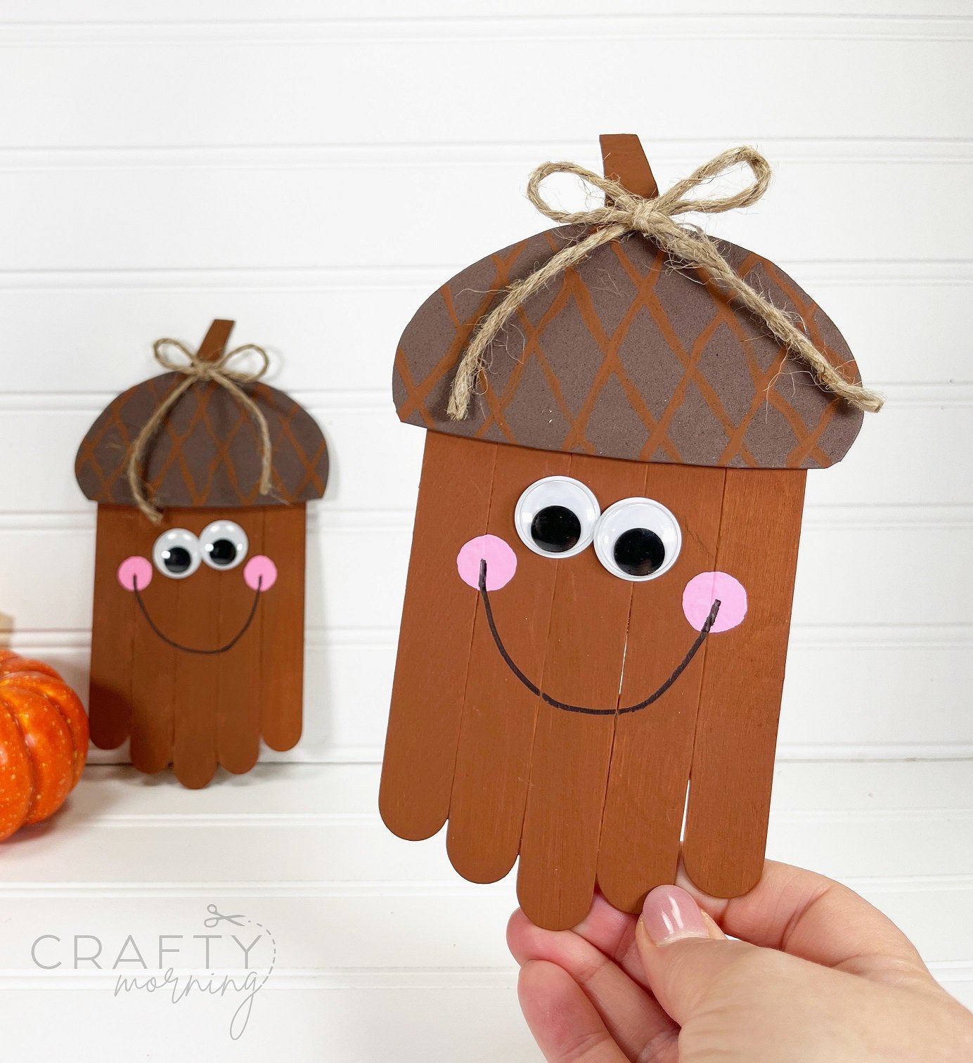 Popsicle Stick Acorn Craft for Kids