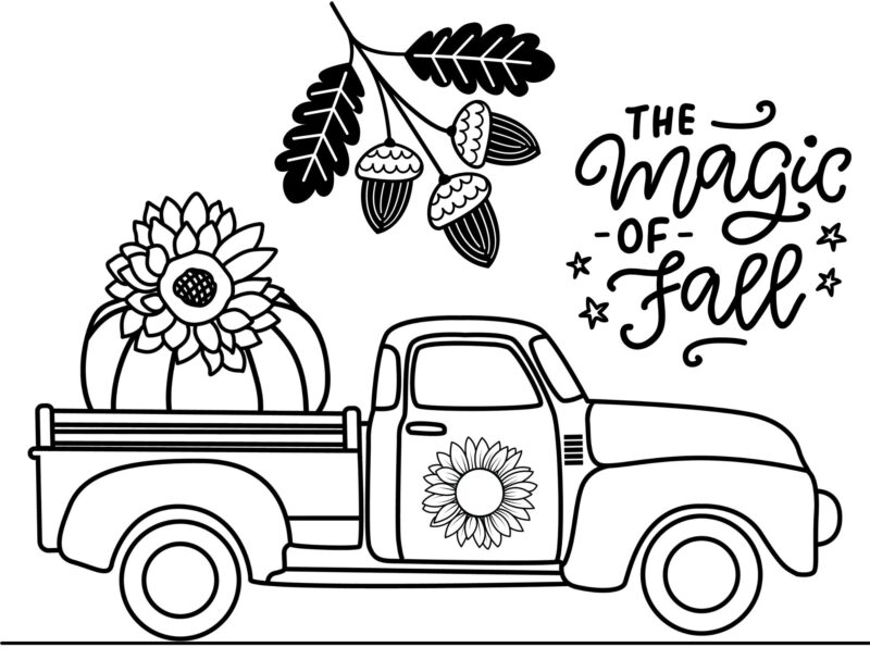 Printable Cute Fall Coloring Pages - Crafty Morning