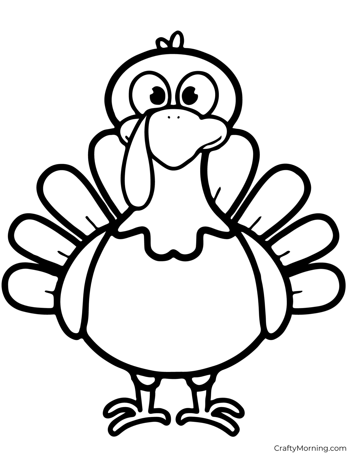 Turkey Template to Color Crafty Morning