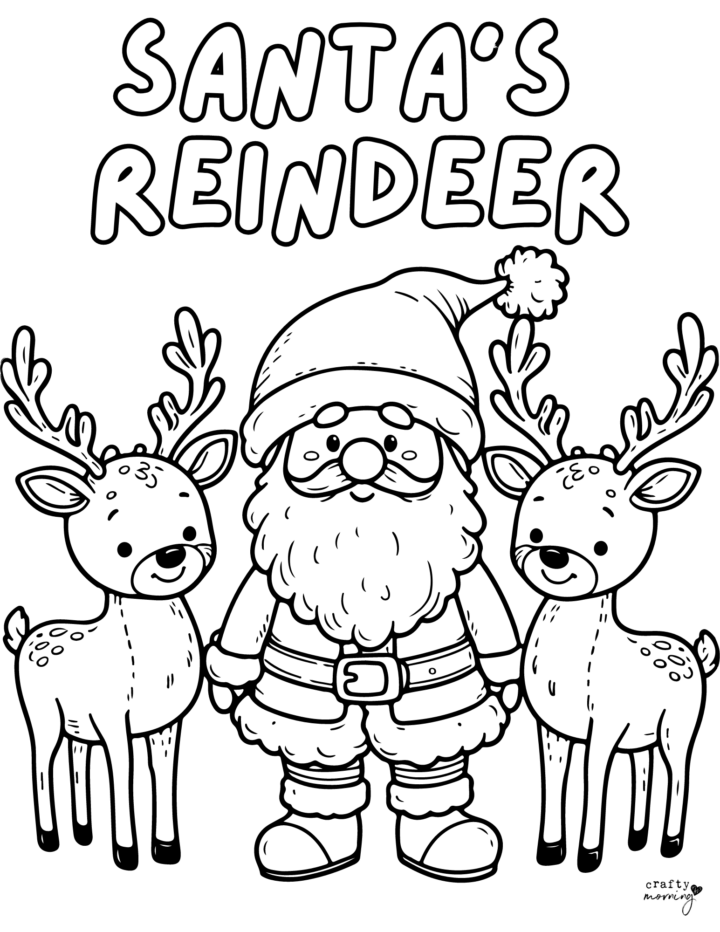 Reindeer Coloring Pages - Crafty Morning