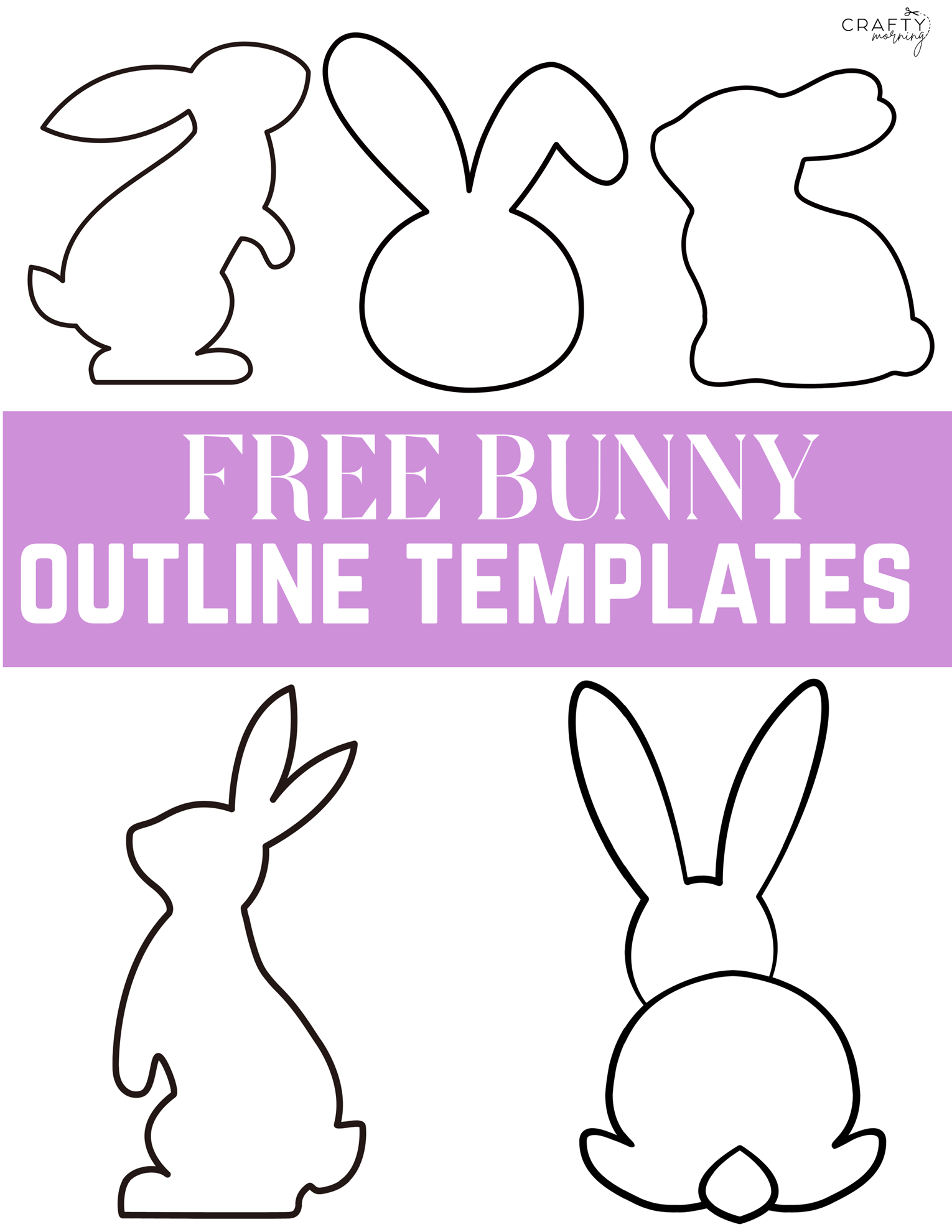 Free Bunny Outlines (Printable Templates)