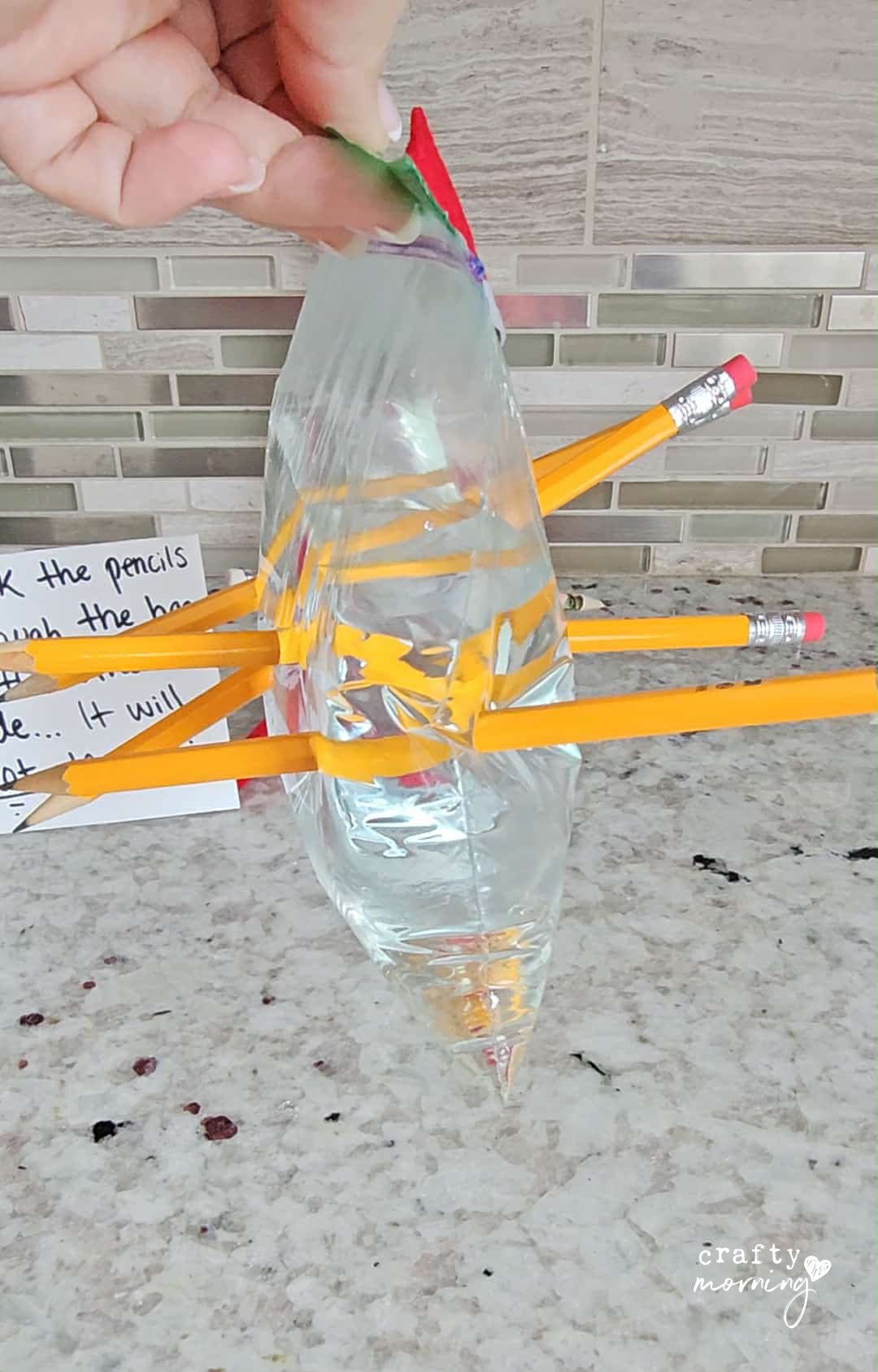 Pencil Water Bag Experiment